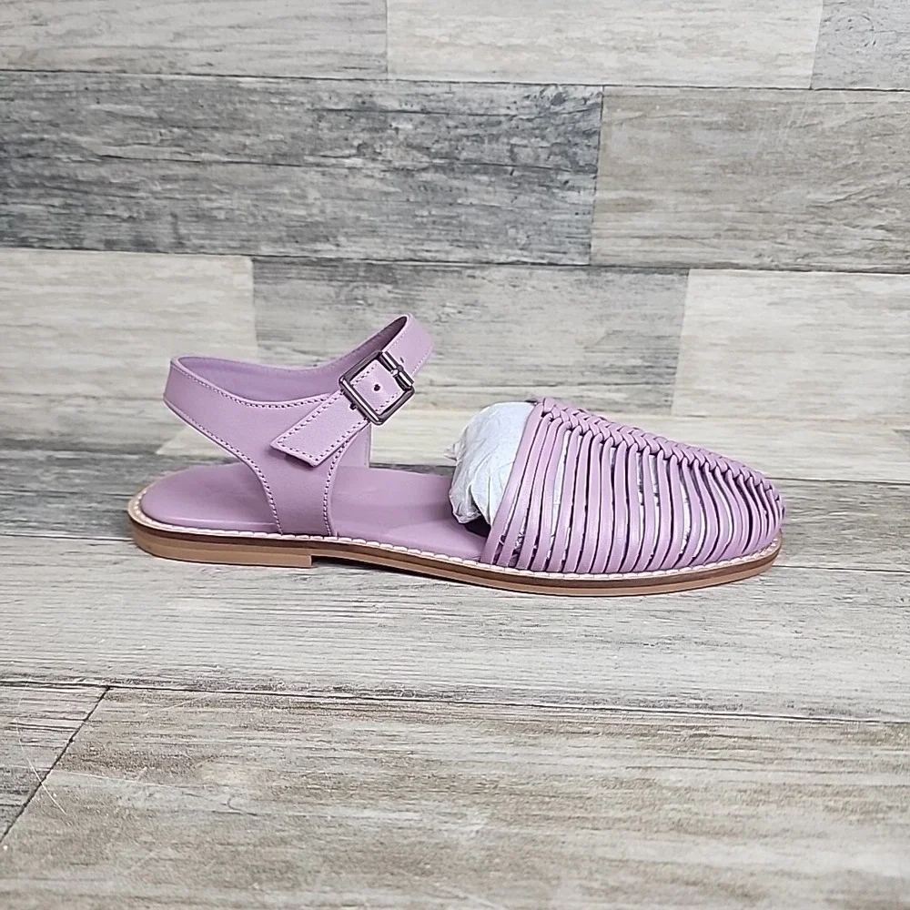 Free‎ People Womens Frankie Flats Size 7 Purple Leather Fisher NEW NWOB